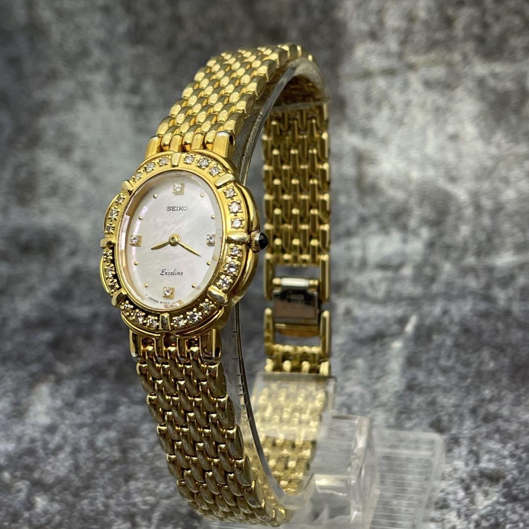 SEIKO Exceline クォーツ ゴールド Seiko Exceline Watch Women 18mm Gold Dial Gold Tone Tank