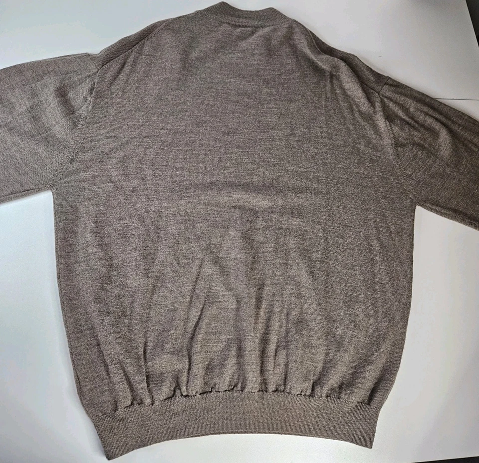 Suéter Suéter Tejido Cuello Simulado Lana Merino Extra Fino Pronto Uomo XXL Clásico Foto 3 de 4