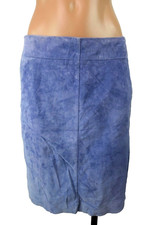 VTG 90s y2k Express Lilac Purple Suede Leather Pencil Mini Skirt Soft 7/8 Biker