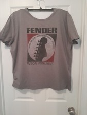 Fender x Lucky Brand Musical Instruments Guitars Amplifiers Men's Gray T-Shirt L