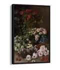 CLAUDE MONET, SPRING FLOWERS -FLOAT EFFECT CANVAS WALL ART PRINT
