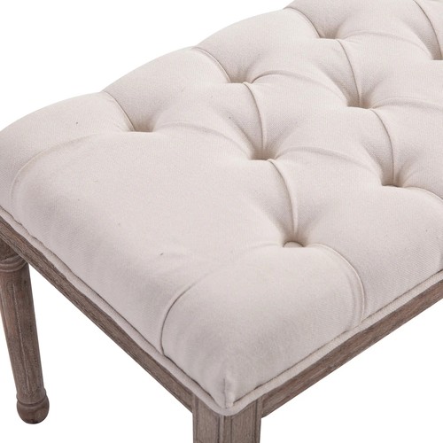 Bed End Side Chaise Lounge Sofa Stool Chic Button Tufted Window Hallway Seat - Picture 5 of 12