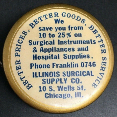 Ruban à Mesurer Publicitaire Vintage Illinois Surgical Supply – Occasion – Mécanisme Automatique