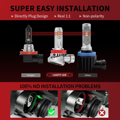 Lasfit H11 9005 LED Headlight Bulb High Low Beam Super Bright White LCair Series - Picture 3 of 9
