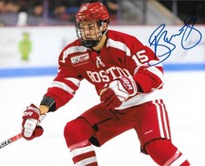 Shane Bowers Colorado Avalanche signed Boston University 8x10 photo Proof 2