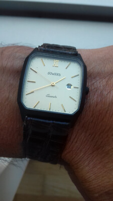 Duward RECTANGOLO 66011 CALENDAR FOND WATCH VINTAGE OROLOGIO NOS MONTRE UHR