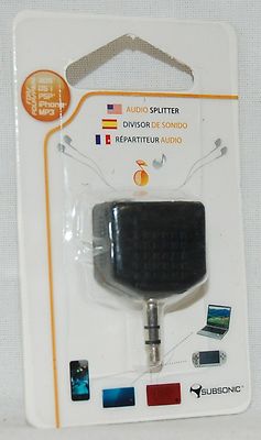 NEW Subsonic Stereo Audio Splitter 3DS DSi PSP iPhone Player 3.5mm Headphones