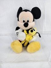 Disney Mickey Mouse Holding Pluto Puppy Plush Doll 12" Stuffed Animal Toy