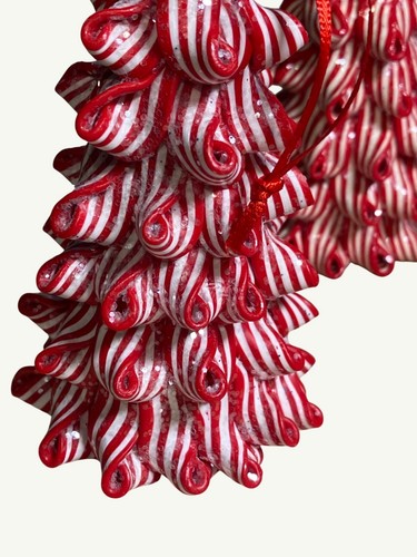 Peppermint Swirl Christmas Tree Ornament Set of 5 - Picture 6 of 8