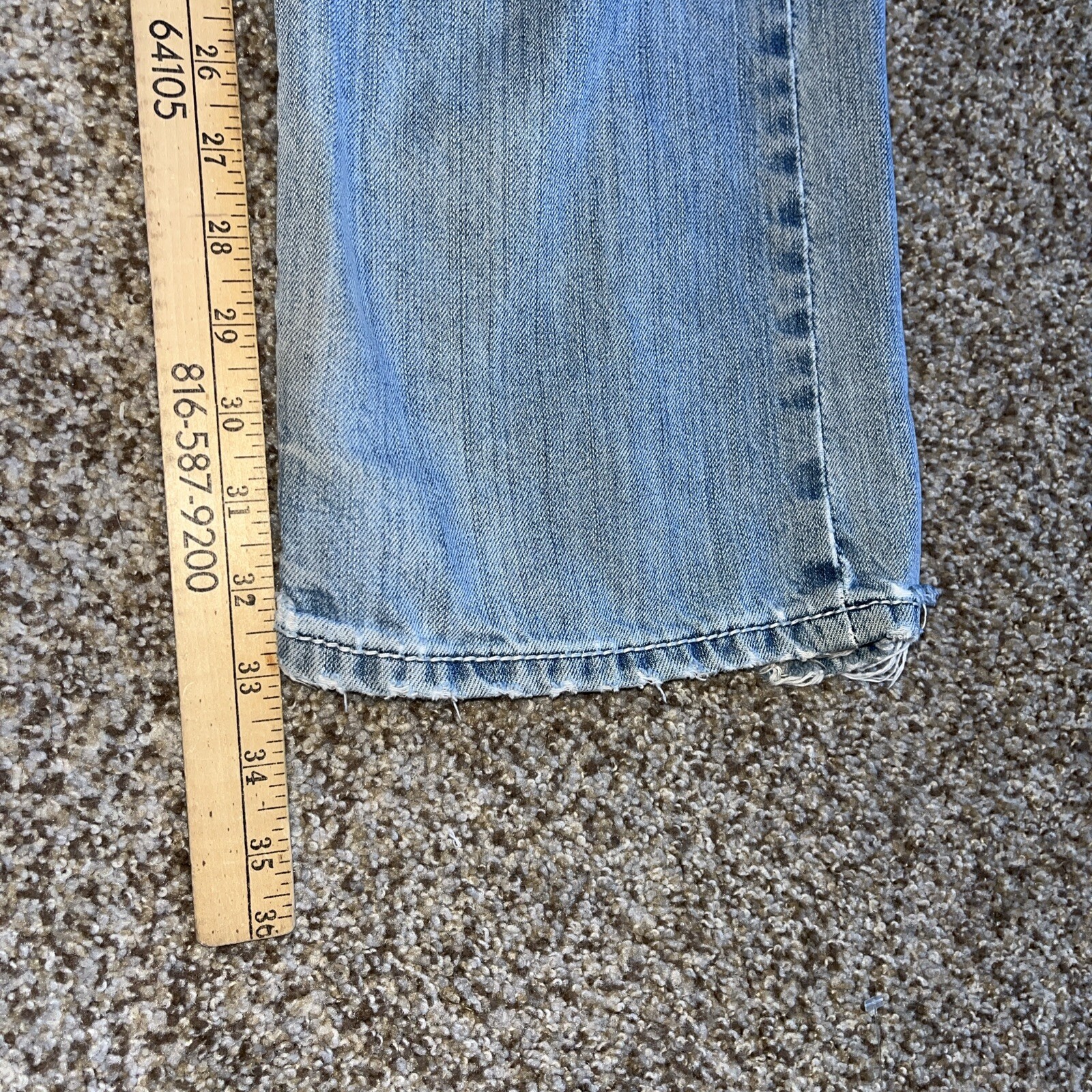 BKE Jeans Mens 33L Blue Tyler Straight Leg Destroyed Denim 33x33 - View 11