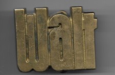 vintage 1978 brass belt buckle name Walt been stored 40 years