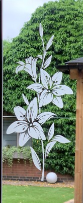 ÄTZGLAS VINYL BLUMENLILIE, AUFKLEBER FÜR TERRASSENTÜR/FENSTER, DUSCHEN