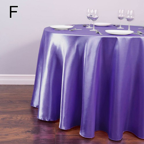 Round Table Cloth Cover Satin Tablecloth Wedding Birthday Banquet Table Decor - Picture 26 of 31