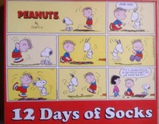 NEW PEANUTS 12 PAIRS DAYS OF SOCKS CHARLIE BROWN AND SNOOPY SIZE 8-12