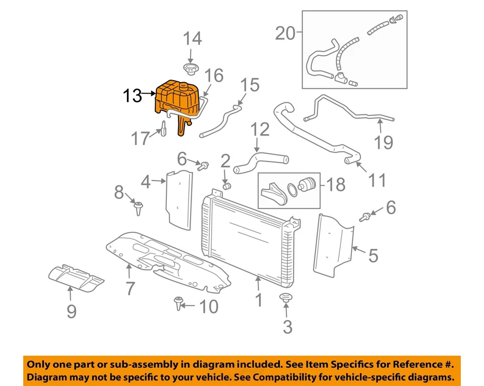 Used Engine Coolant Reservoir fits: 2004 Chevrolet Silverado 2500 pickup Grade Foto 3 de 4