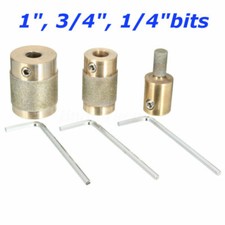 3Pcs Brass 1" 3/4" 1/4" Core Standard Grit Stained Glass Grinder Head Bit Tool