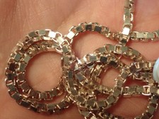 Italian Sterling Silver Box Chain Necklace 24 inch 3 mm