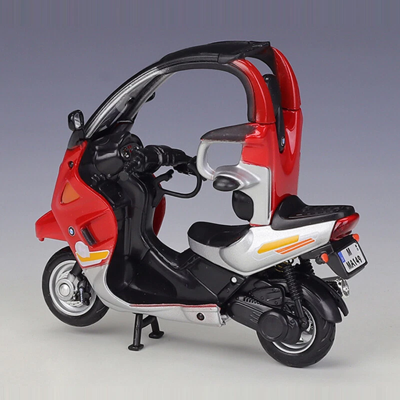 1/18 BMW C1 Motorcycle Model Diecast Scooter Model Toy Vehicle for Kids Boys Red - Image 4 of 4