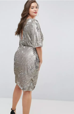 asos glitter dress Asos Design High Neck Embellished Midi Dress In Plisse Sequin In Gold main image 1