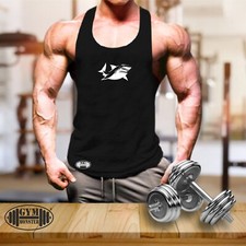Shark Vest Gym Clothing Bodybuilding Training Workout Exercise Boxing Tank Top
