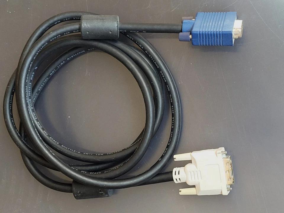 Display DVI-A Male to HD-15 VGA Male AWM e101344 30v Dual Link 6ft Cable E55218 - Image 2 of 2