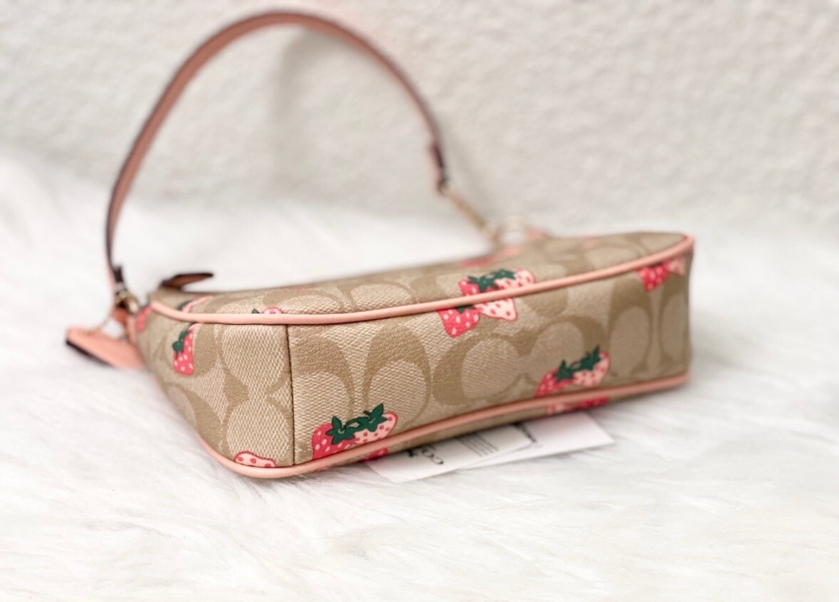NWT Coach Nolita 19 In Signature With Strawberry Print CB603 image 7