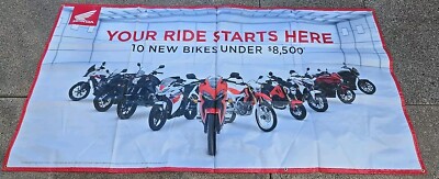 4'x8' Vintage Honda Motorcycles Bikes Dealer Promo Banner Wing Logo Sign