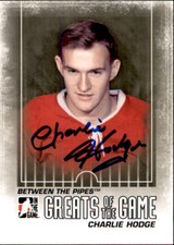 Charlie Hodge Signed Auto 2009-10 Between The Pipes card Montreal Canadiens