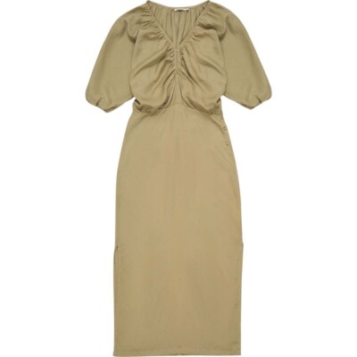 The New Society Women's Marena 100% Tencel Midi Dress - Khaki Green - Medium