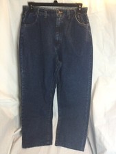 Wrangler Vintage High Rise Mom Jeans Med Wash Blue Elastic Waist Bare Back Sz 16