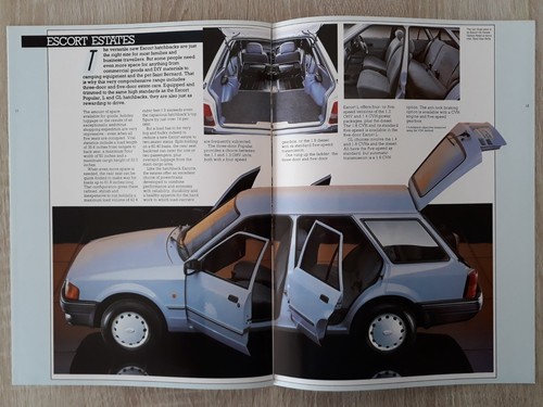 Ford Escort Mk 4 Range Brochure 1986 - Popular L GL Ghia XR3i Cabriolet Estate - Picture 6 of 7