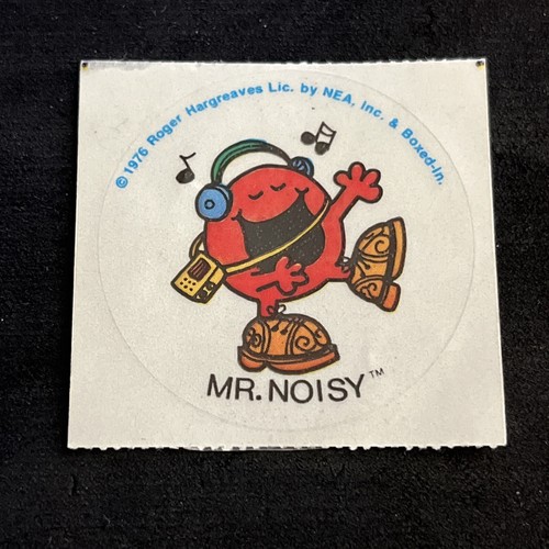Vintage 1976 Roger Hargreaves Boxed-In Sticker - “MR. NOISY” - Super Rare & HTF