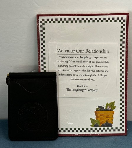 LONGABERGER Baskets Note Pad and Money Clip / Billfold