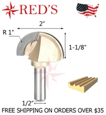 Tideway Carbide PRO LC05023208 1" Radius Core Box 1/2" shank router bit