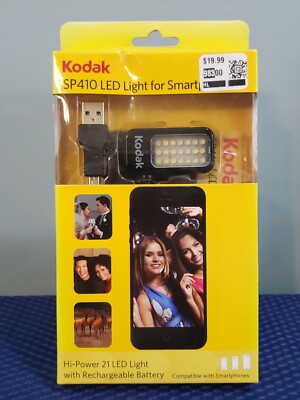 Kodak Sp410 Hi-Power Led Light For Smartphones Rechargeable Battery NEW 