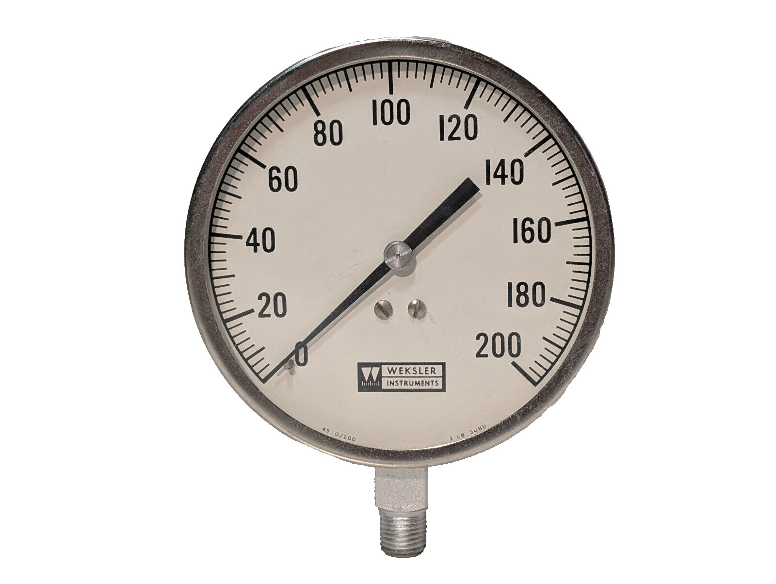 Weksler Instruments 45-0/200, 2Lb SUBD Industrial Pressure Gauge, Made in Israel