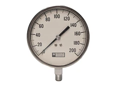 Weksler Instruments 45-0/200, 2Lb SUBD Industrial Pressure Gauge, Made in Israel