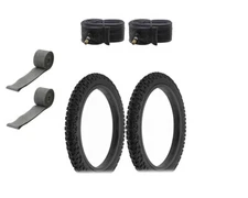 ALTALINE Bicycle TIRES 16" x 1.95" Black Knobby Terrain (2) TIRES,Tubes,& Strips