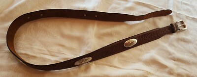 Vintage Justin Top Grain Cowhide Belt Size 42 Buckle on Black