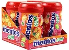 Mentos Sugar-Free Chewing Gum, Tropical, Red Fruit and Lime, 50 Piece/Bottle