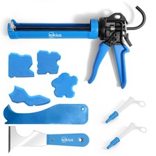PRO Caulk Gun Kit Heavy Duty Silicone Caulking Gun Thrust Ratio 25:1 No-drip ...