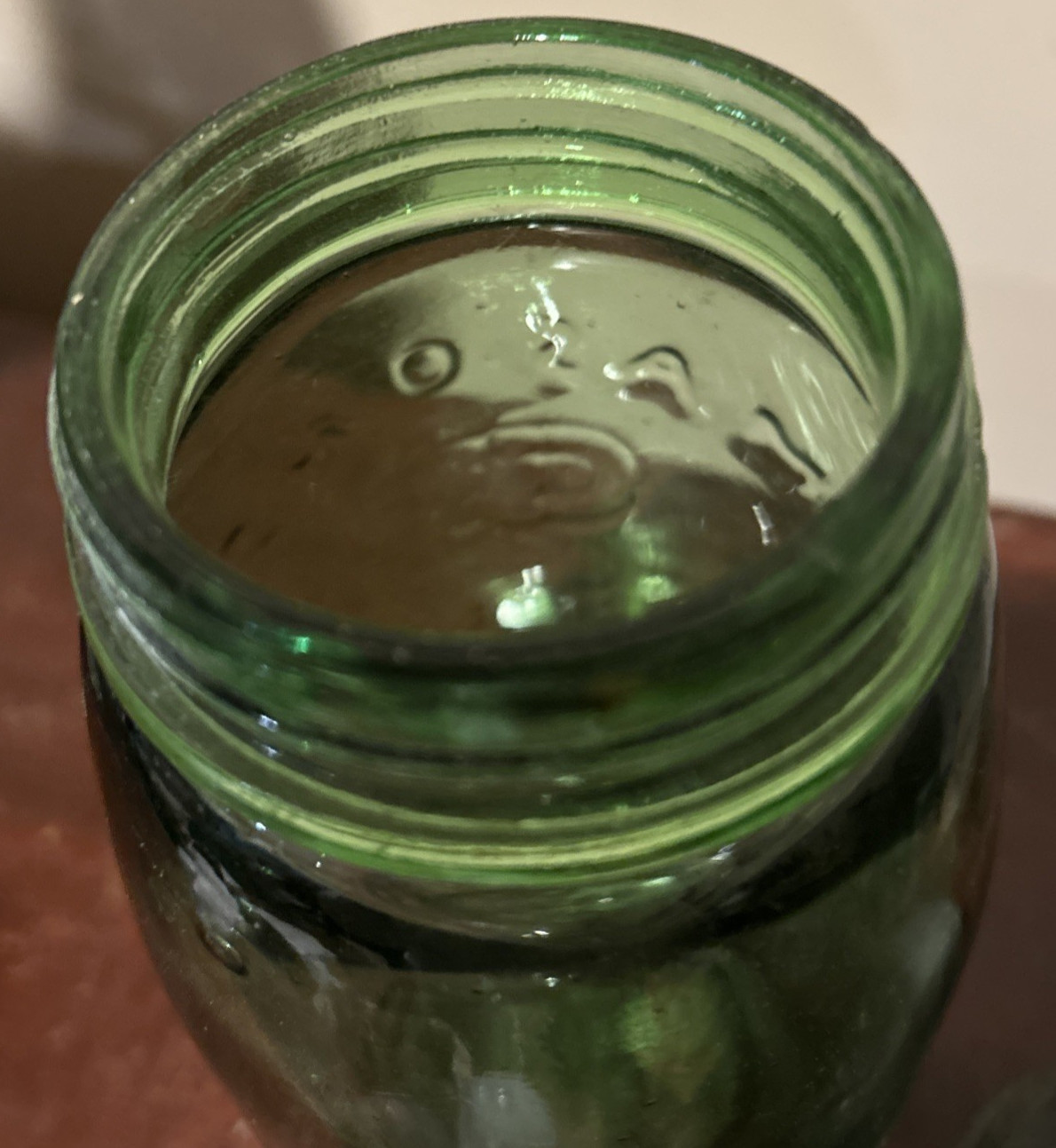 Vintage  Green Quart Mason's Patent Nov 30 1858 Canning Jar Zinc Lid H362