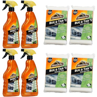 4x Set Armor All Insekten-Entferner + Schwamm Insekten-Löser Kot Teer-Entferner