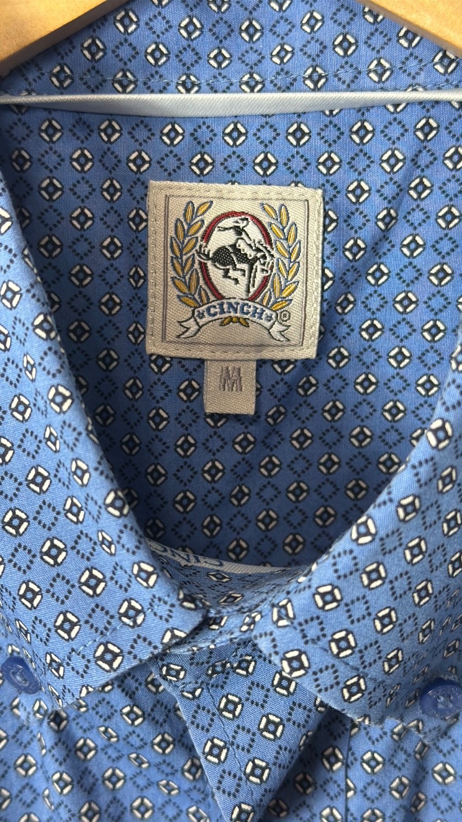 Cinch Men's Medium Patterned Button Down Shirt Lo… - image 4