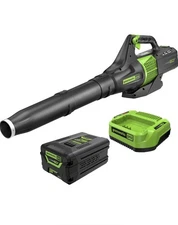 Greenworks 60V 450 CFM Cordless Leaf Blower, 2.0 Ah Battery and Rapid Charger
