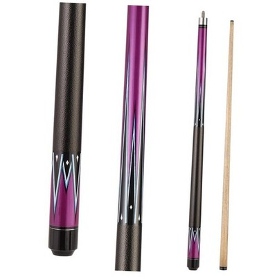 58 Inch Pool Cue, 10mm Tip White Ash Wood Shaft Billiards Stick with PU Purple