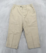 Vintage Liz Claiborne Lizwear Khaki Pants Womens 8 Ivory Capri Cropped Cotton