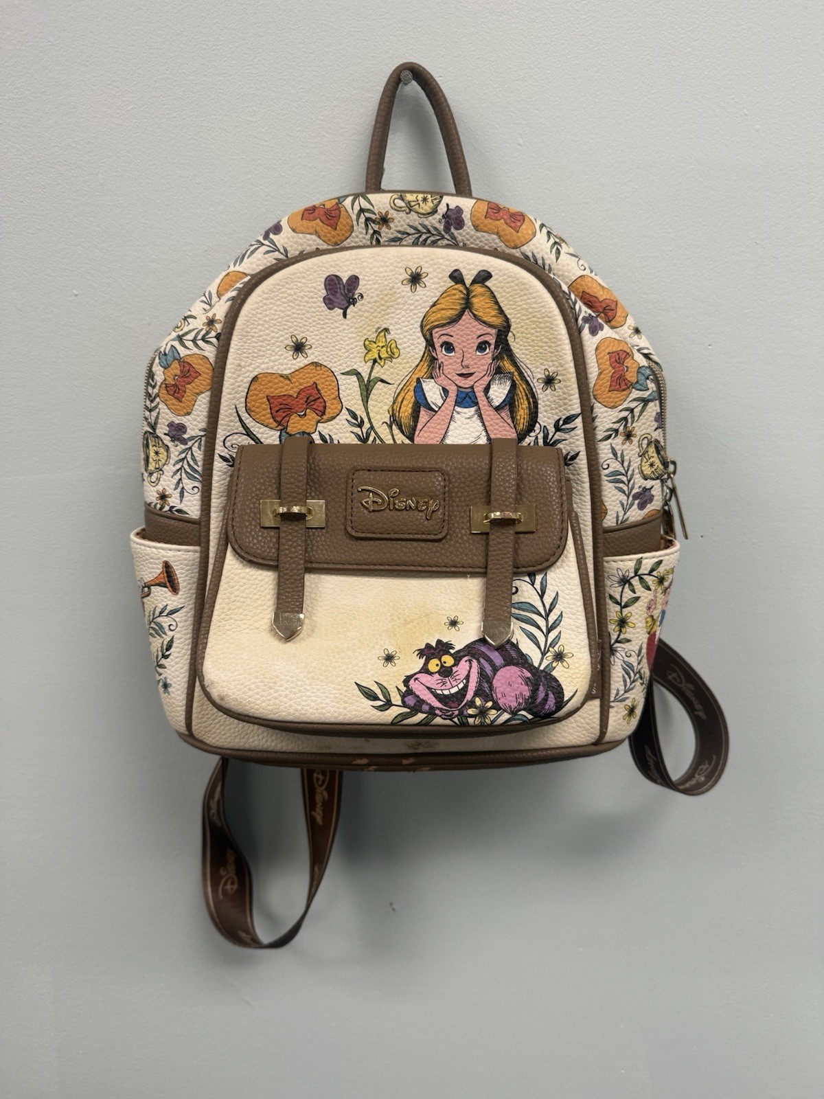 Loungefly Disney Alice in Wonderland Floral Folk Art Mini Backpack READ