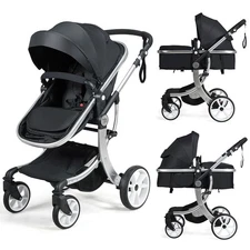 High Landscape Infant Stroller 2-in-1 Baby Stroller  w/ Reversible Seat