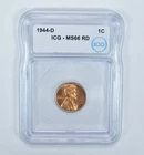 1944-D Lincoln Wheat Cent MS66 RD ICG
